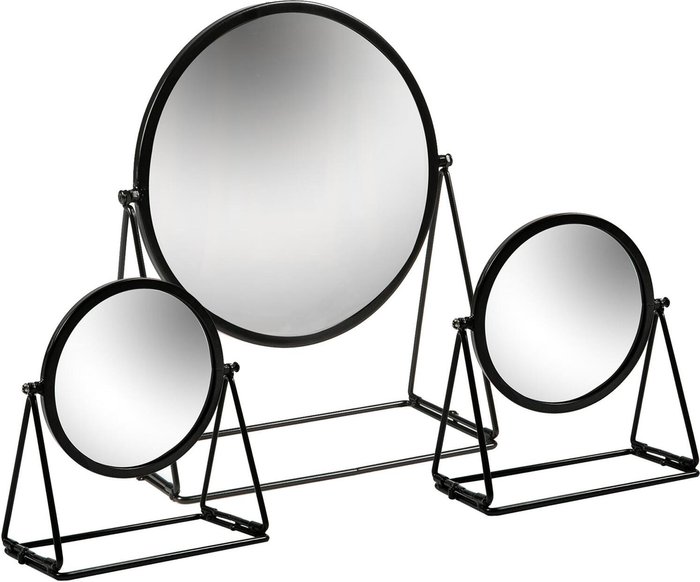 The Range | Harbour Housewares Harbour Housewares 3 Piece Round Dressing Table Mirror Set - 2 Sizes - Black - Black Harbour Housewares Harbour Housewares 3 Piece Round Dressing Table Mirror Set - 2 Sizes - Black - Black