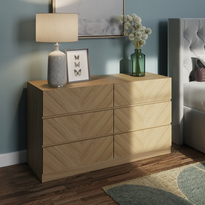 The Range | GFW GFW Catania 3+3 Drawer Chest Euro Oak GFW GFW Catania 3+3 Drawer Chest Euro Oak