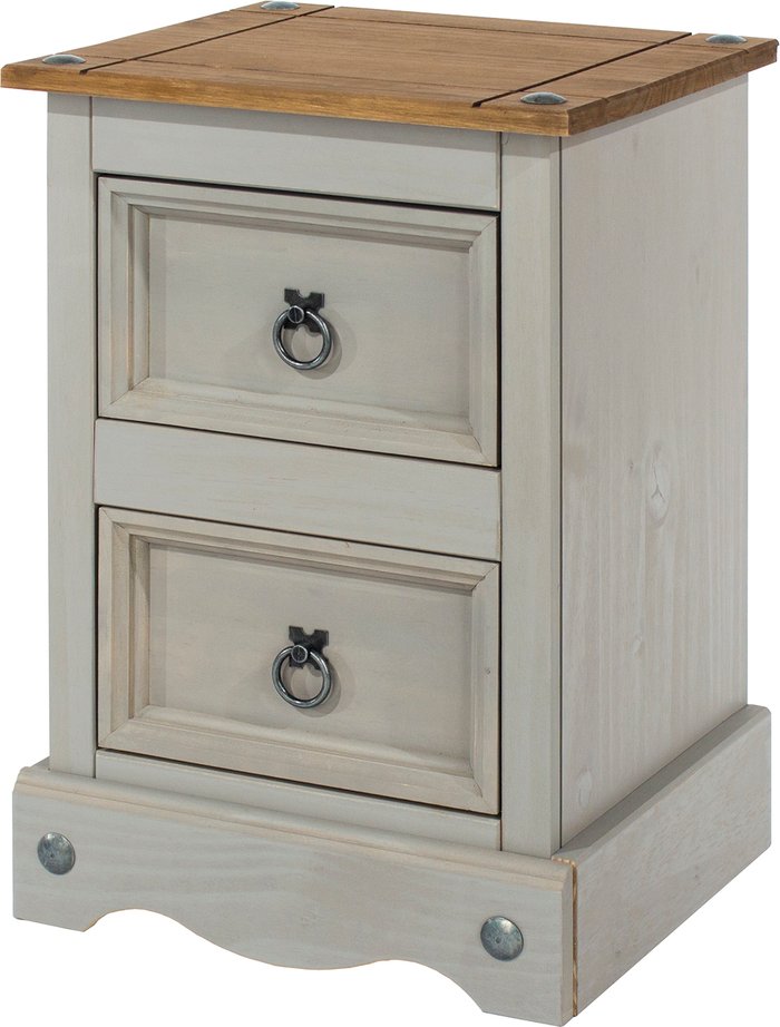 The Range | Core Products Corona Two Drawer Petite Bedside - Grey Core Products Corona Two Drawer Petite Bedside - Grey