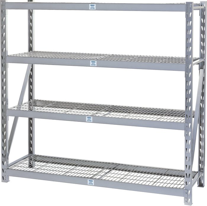 The Range | Draper Draper Expert Heavy Duty Steel 4 Shelving Unit - Silver Draper Draper Expert Heavy Duty Steel 4 Shelving Unit - Silver
