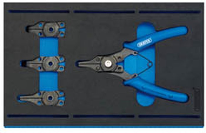 The Range | Draper Draper Interchangeable Circlip Plier Set In 1/4 Drawer EVA Insert Tray (5 Piece) Draper Draper Interchangeable Circlip Plier Set In 1/4 Drawer EVA Insert Tray (5 Piece)