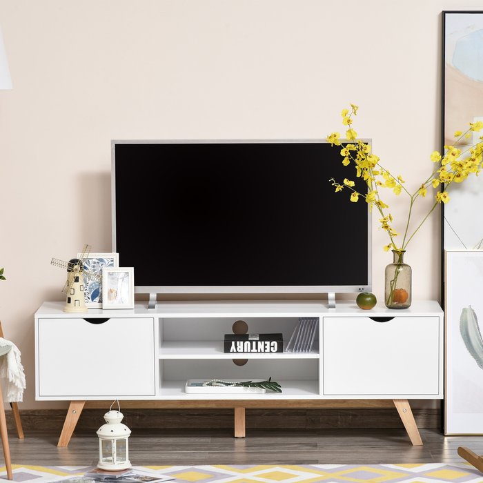 The Range | HOMCOM Elegant TV Stand Storage Cabinet - White HOMCOM Elegant TV Stand Storage Cabinet - White