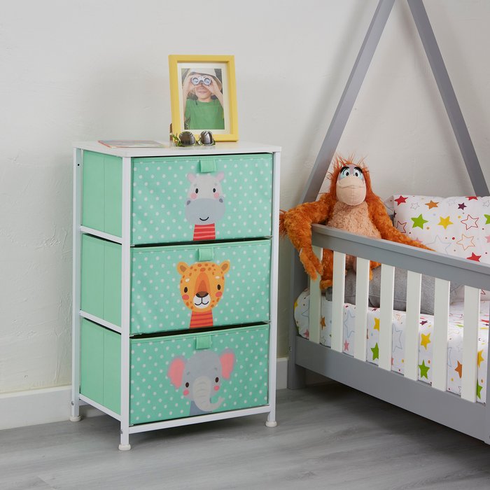 The Range | Liberty House Toys Kids 3 Drawer Storage Unit - Green and White Liberty House Toys Kids 3 Drawer Storage Unit - Green and White