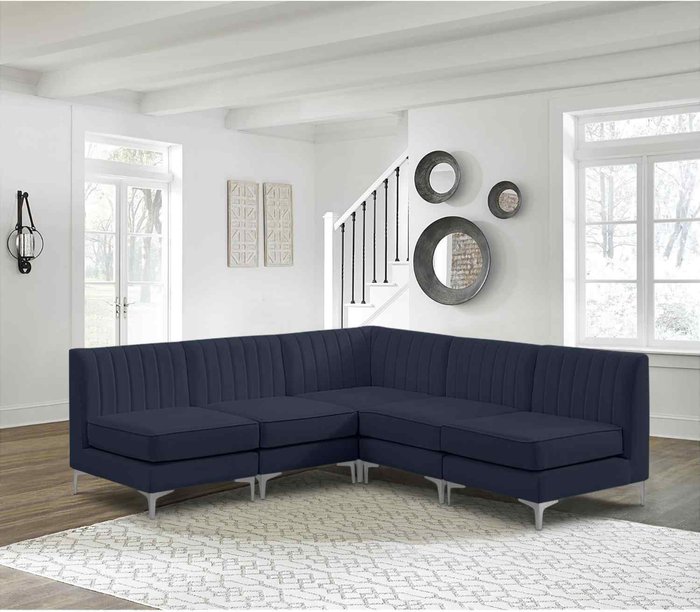 The Range | Simply Eleganza Albert Modular Corner Sofa in Velour Velvet Fabric - Grey Simply Eleganza Albert Modular Corner Sofa in Velour Velvet Fabric - Grey