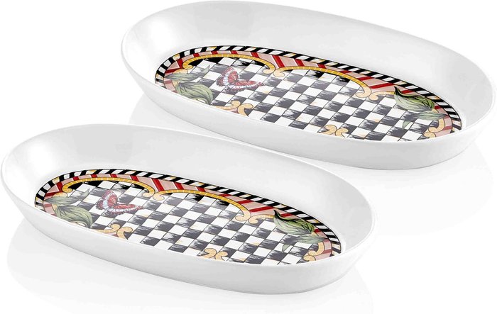 The Range | Rozi Set Of 2 Jardin Collection Oval Serving Platters Rozi Set Of 2 Jardin Collection Oval Serving Platters