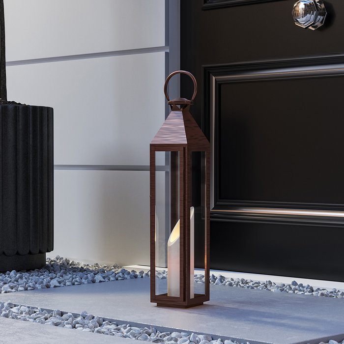 The Range | Livingandhome Vintage Glass Candle Holder - Bronze / 70cm / 15cm Livingandhome Vintage Glass Candle Holder - Bronze / 70cm / 15cm