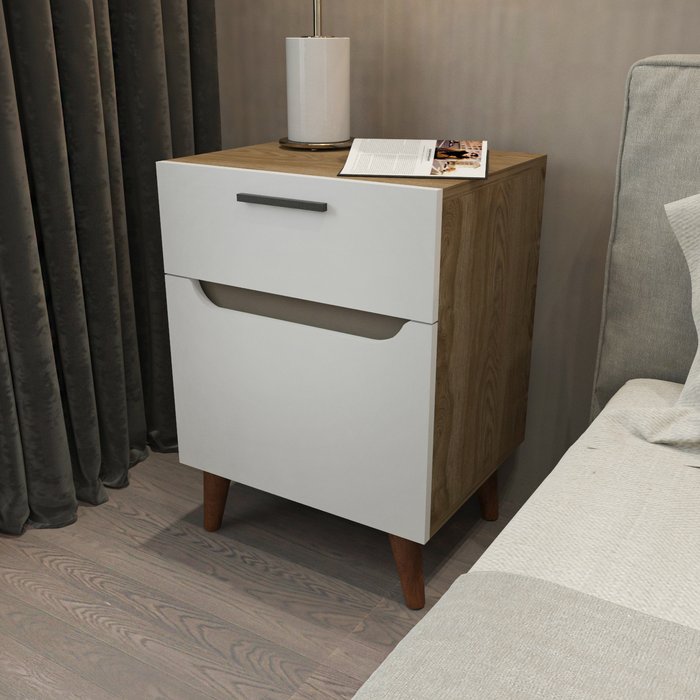 The Range | Decorotika Losso Modern Nightstand Bedside Table with a Cabinet - Oad Oak Decorotika Losso Modern Nightstand Bedside Table with a Cabinet - Oad Oak