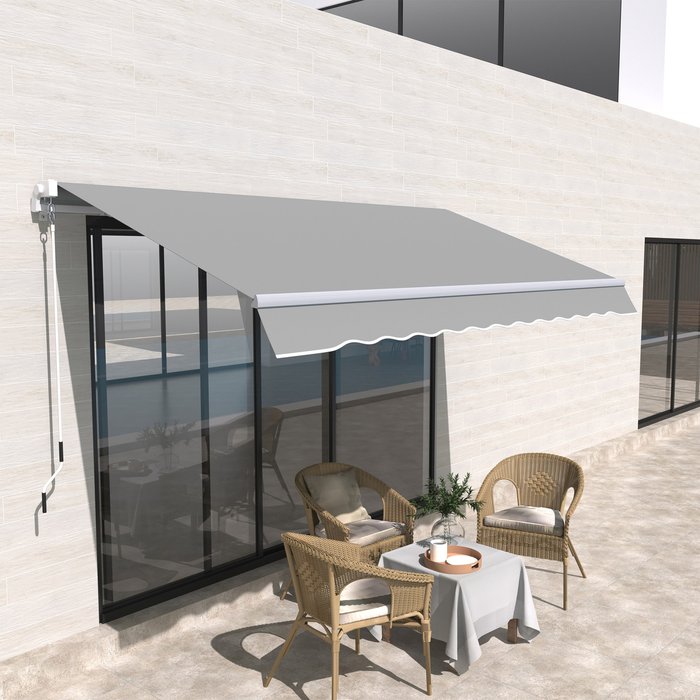 The Range | Outsunny 3x2m Outdoor Aluminium Frame Awning - Light Grey Outsunny 3x2m Outdoor Aluminium Frame Awning - Light Grey