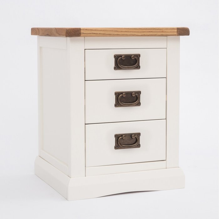 The Range | Cabinet Bits Cosenza 3 Drawer Bedside Cabinet - White / Brass Drop Cabinet Bits Cosenza 3 Drawer Bedside Cabinet - White / Brass Drop
