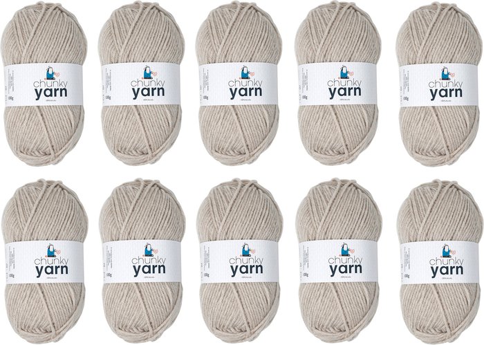 The Range | Korbond Pack of 10 Chunky DK Yarn 100g Balls Beige Korbond Pack of 10 Chunky DK Yarn 100g Balls Beige