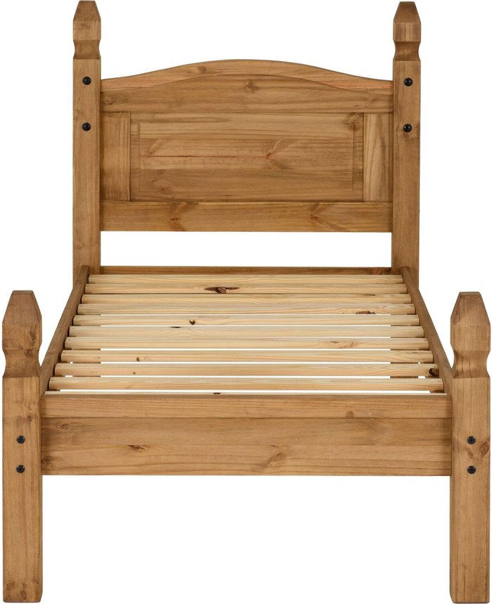 The Range | Seconique Corona 3' Low End Bed - Distressed Waxed Pine Seconique Corona 3' Low End Bed - Distressed Waxed Pine