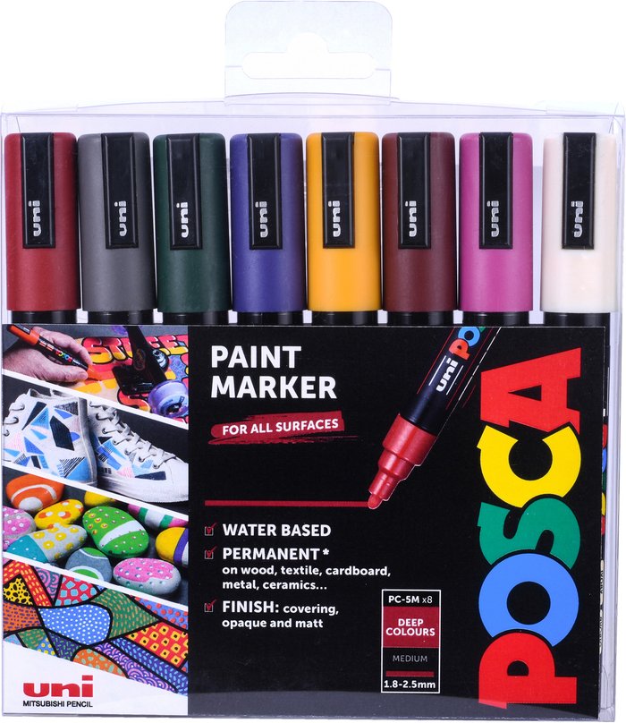 The Range | Uni-ball Pack of Eight Posca Deep Colours Paint Markers Uni-ball Pack of Eight Posca Deep Colours Paint Markers