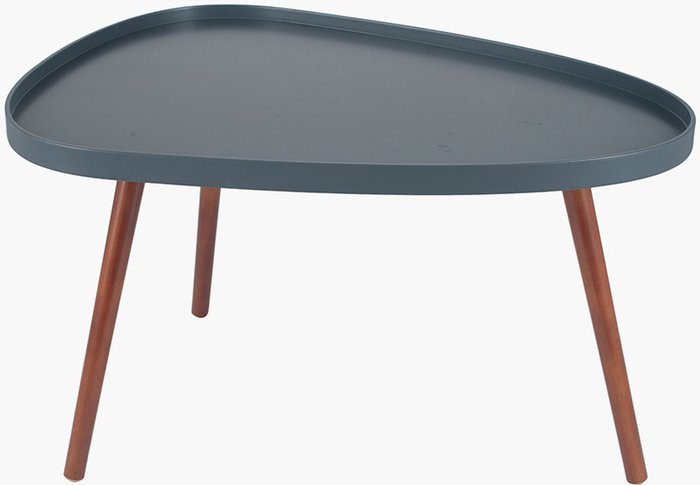 The Range | Grey MDF & Brown Pine Wood Teardrop Coffee Table Grey MDF & Brown Pine Wood Teardrop Coffee Table