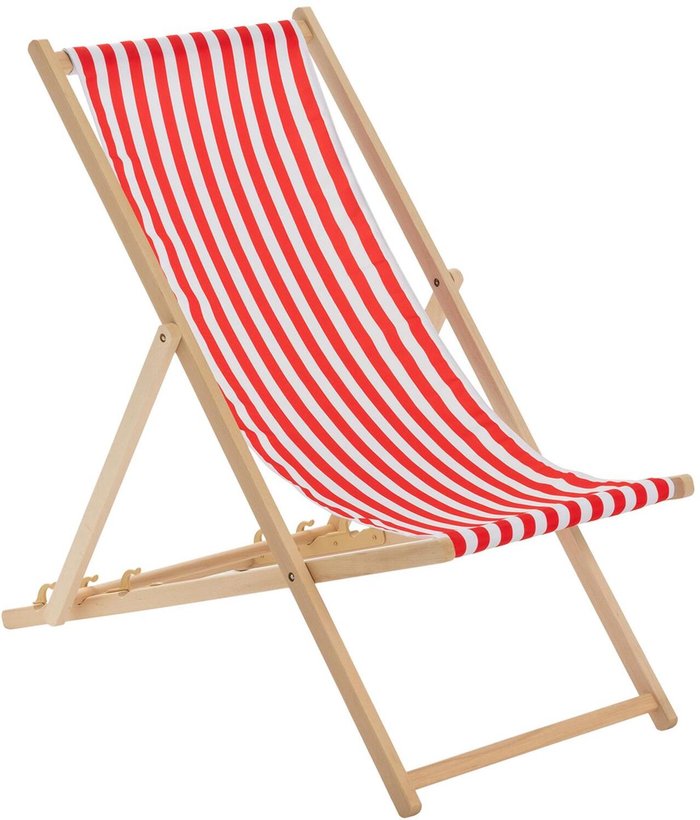 The Range | Harbour Housewares Wooden Folding Garden Sun Lounger Deck Chair x1 - Red Harbour Housewares Wooden Folding Garden Sun Lounger Deck Chair x1 - Red