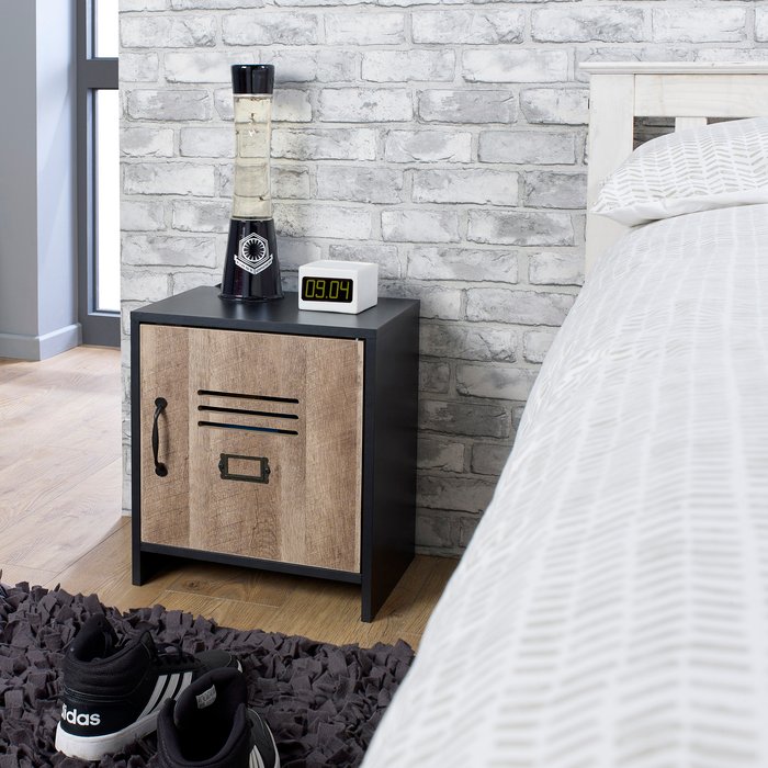 The Range | Dunelm Wooden 1 Door Bedside Table, Black Black and Brown Dunelm Wooden 1 Door Bedside Table, Black Black and Brown