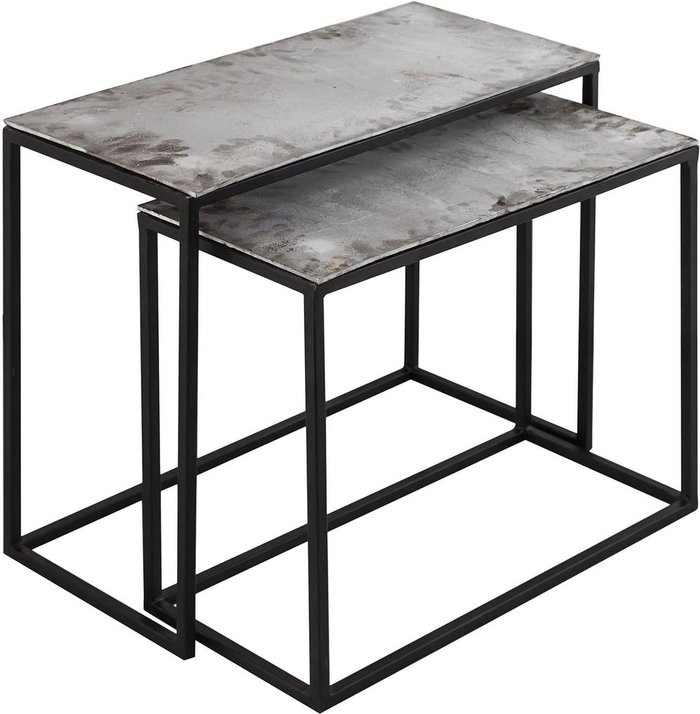 The Range | KDMK Katlley Collection Set of Two Side Tables - Silver KDMK Katlley Collection Set of Two Side Tables - Silver