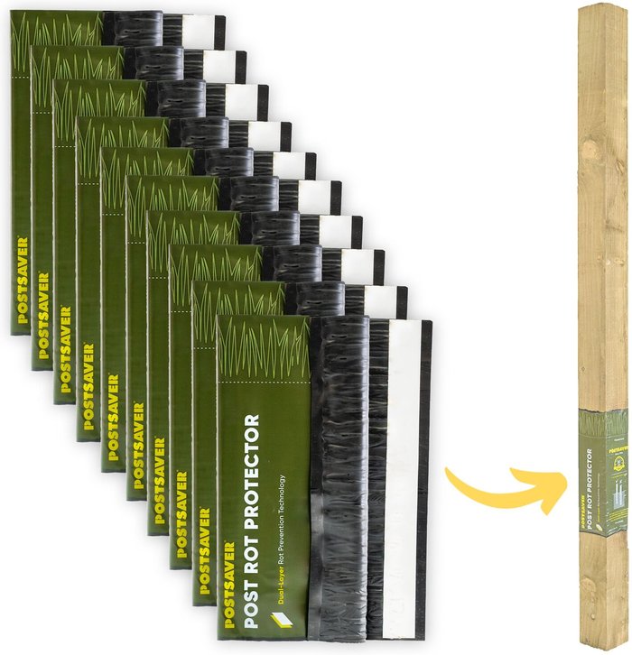 The Range | Postsaver Pro-Wrap Fence Post Rot Protection for 3 Postsaver Pro-Wrap Fence Post Rot Protection for 3