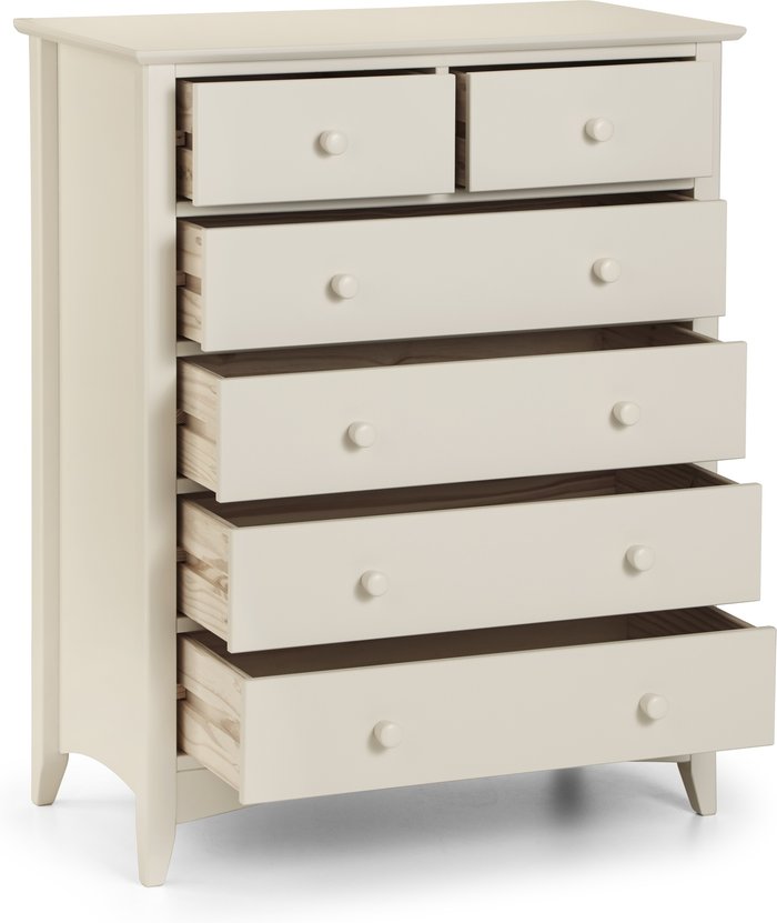 The Range | Julian Bowen Cameo Six Drawer Chest - Stone White Julian Bowen Cameo Six Drawer Chest - Stone White