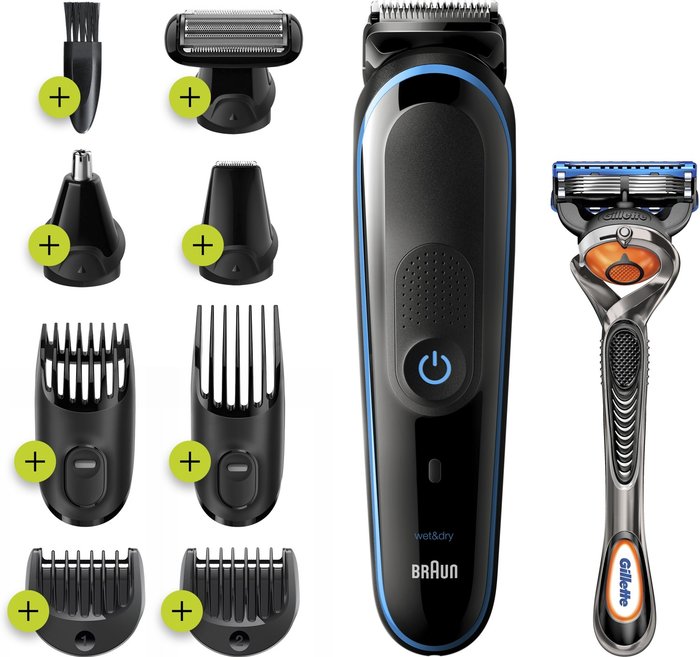 The Range | Braun BRAUN BRAMGK5280 9-in-1 Wet & Dry Trimmer Kit - Black & Blue Braun BRAUN BRAMGK5280 9-in-1 Wet & Dry Trimmer Kit - Black & Blue