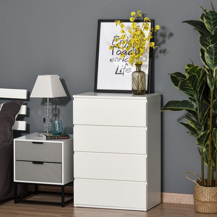 The Range | HOMCOM Drawer Cabinet Storage Cupboard - White / 80cm HOMCOM Drawer Cabinet Storage Cupboard - White / 80cm