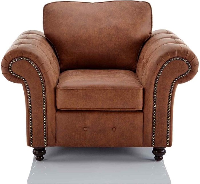 The Range | Simply Eleganza Oakana Luxury Leather Armchair Sofa - Brown Simply Eleganza Oakana Luxury Leather Armchair Sofa - Brown