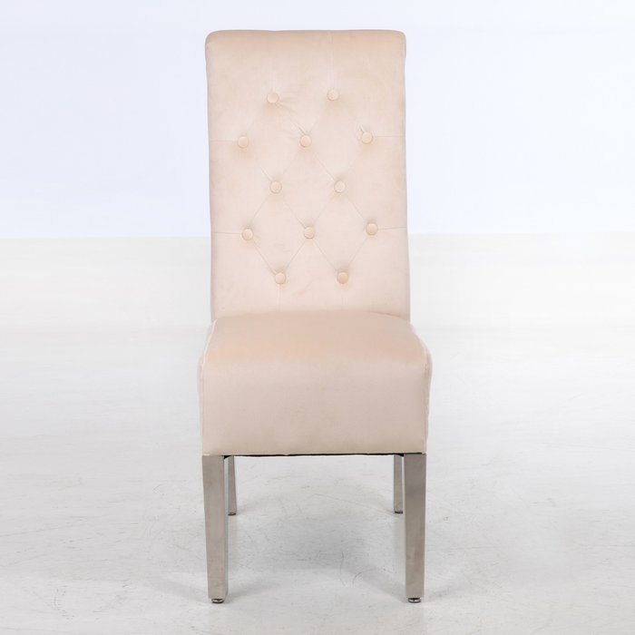 The Range | MODERNIQUE® 2x Velvet Ricardo Dining Chairs - Grey MODERNIQUE® 2x Velvet Ricardo Dining Chairs - Grey