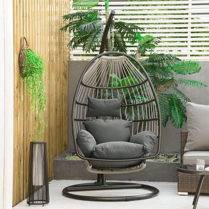 The Range | Outsunny Garden Lounge Chair Cushion Set - Dark Grey Outsunny Garden Lounge Chair Cushion Set - Dark Grey