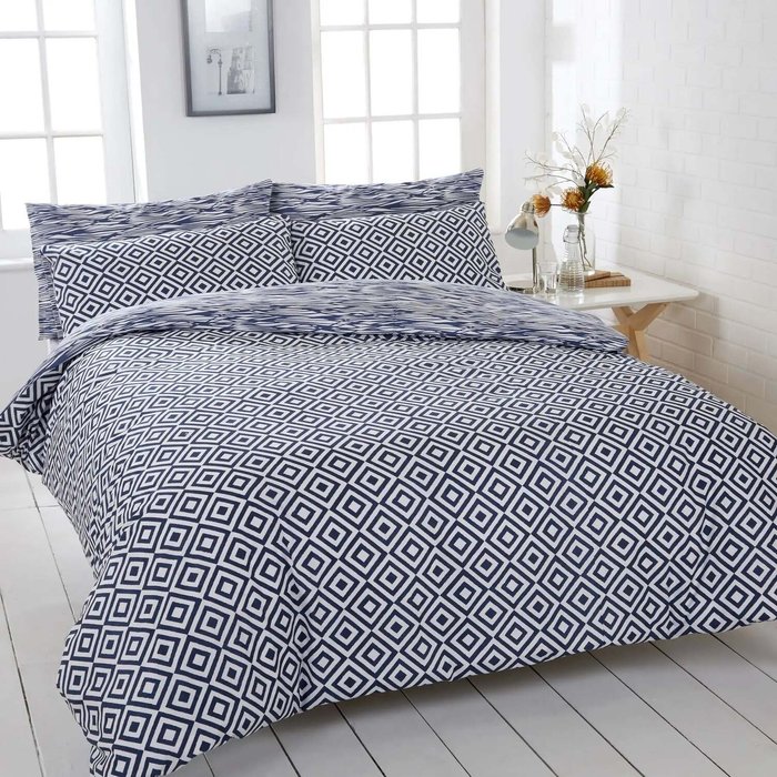 The Range | Vantona Teagan Duvet Cover Set - Navy / Single Vantona Teagan Duvet Cover Set - Navy / Single