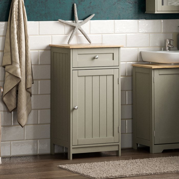 The Range | Priano 1 Door 1 Drawer Freestanding Cabinet - Grey Priano 1 Door 1 Drawer Freestanding Cabinet - Grey