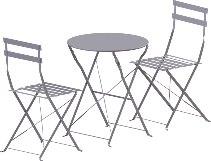 The Range | Porto 2 Seater Metal Bistro Set - Light Grey Porto 2 Seater Metal Bistro Set - Light Grey