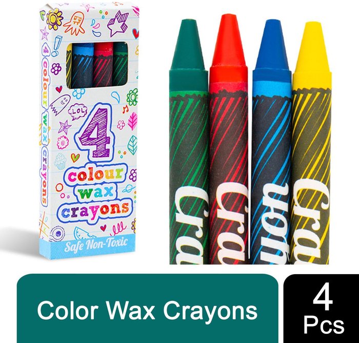 The Range | Henbrandt 4 Mini Colours Childrens Wax Crayons - 4 Assorted Colours Henbrandt 4 Mini Colours Childrens Wax Crayons - 4 Assorted Colours