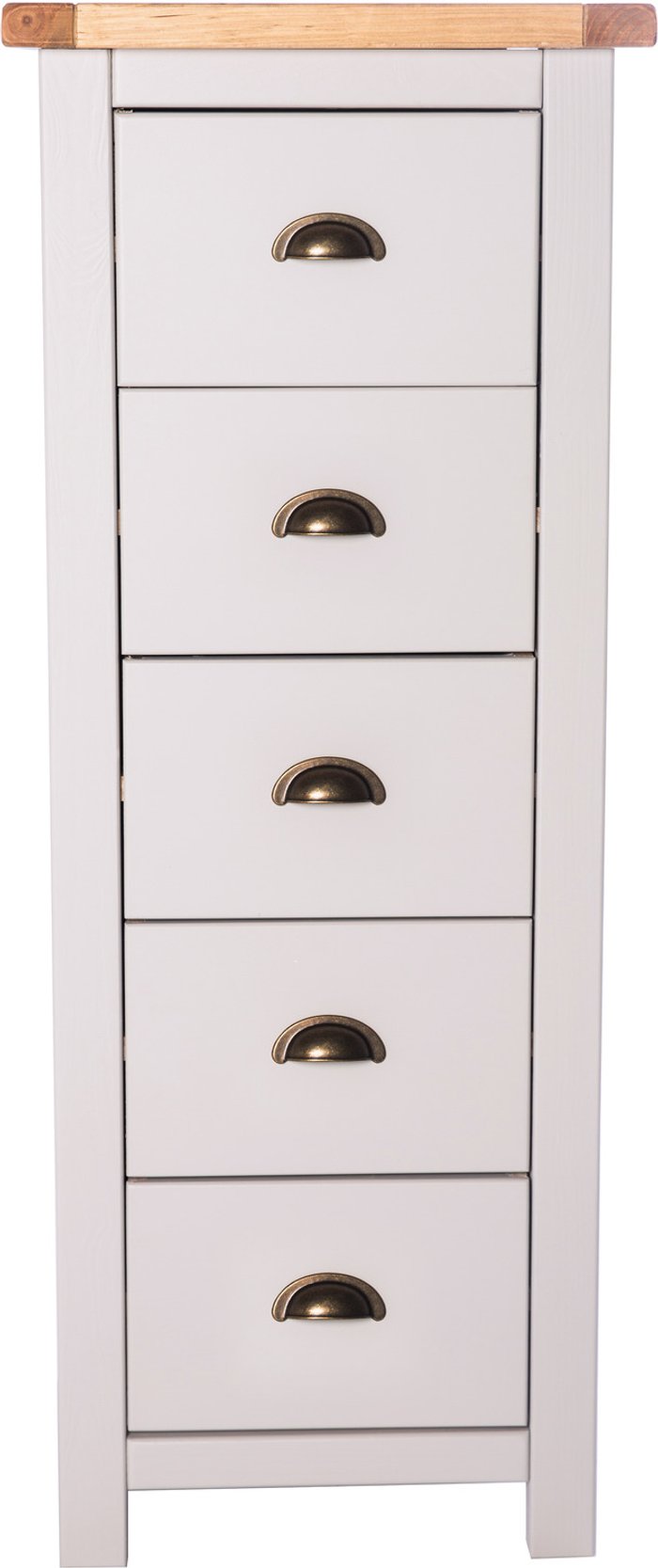 The Range | Cabinet Bits Argenta 5 Drawer Narrow Chest - Grey / Brass / Cup Cabinet Bits Argenta 5 Drawer Narrow Chest - Grey / Brass / Cup