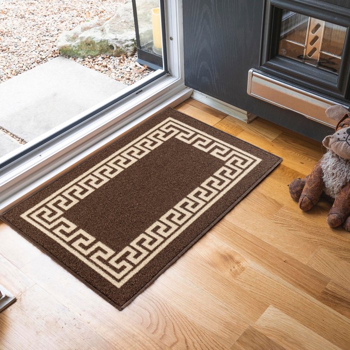 The Range | Serdim Rugs Serdim Rugs Non Slip Greek Key Design Doormats Brown 40X60 Cm Serdim Rugs Serdim Rugs Non Slip Greek Key Design Doormats Brown 40X60 Cm