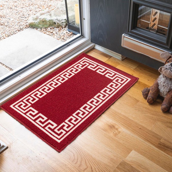 The Range | Serdim Rugs Serdim Rugs Non Slip Greek Key Design Doormats Red White 57X90 Cm Serdim Rugs Serdim Rugs Non Slip Greek Key Design Doormats Red White 57X90 Cm