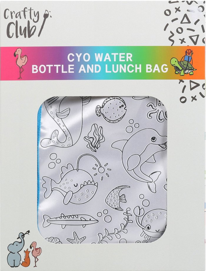 The Range | Crafty Club Colour Your Own Water Bottle and Lunch bag Crafty Club Colour Your Own Water Bottle and Lunch bag