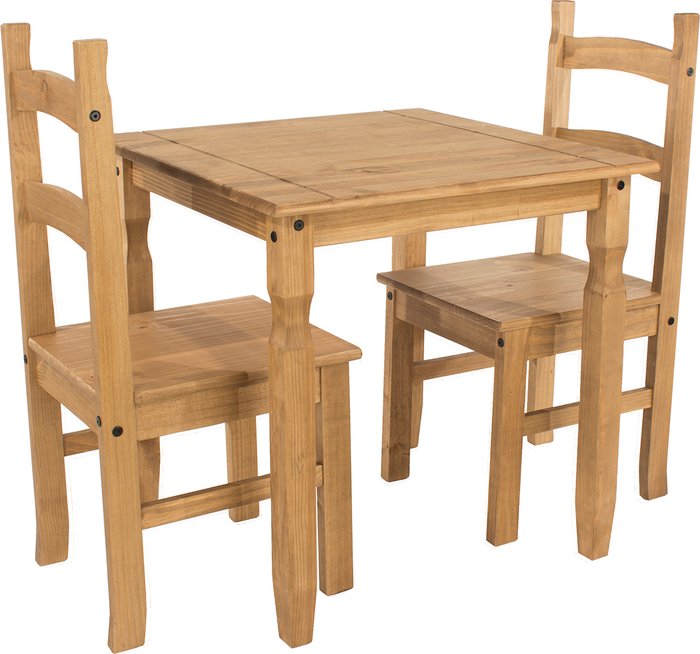 The Range | Core Products Corona Table and Two Chair Set - Antique waxed pine Core Products Corona Table and Two Chair Set - Antique waxed pine