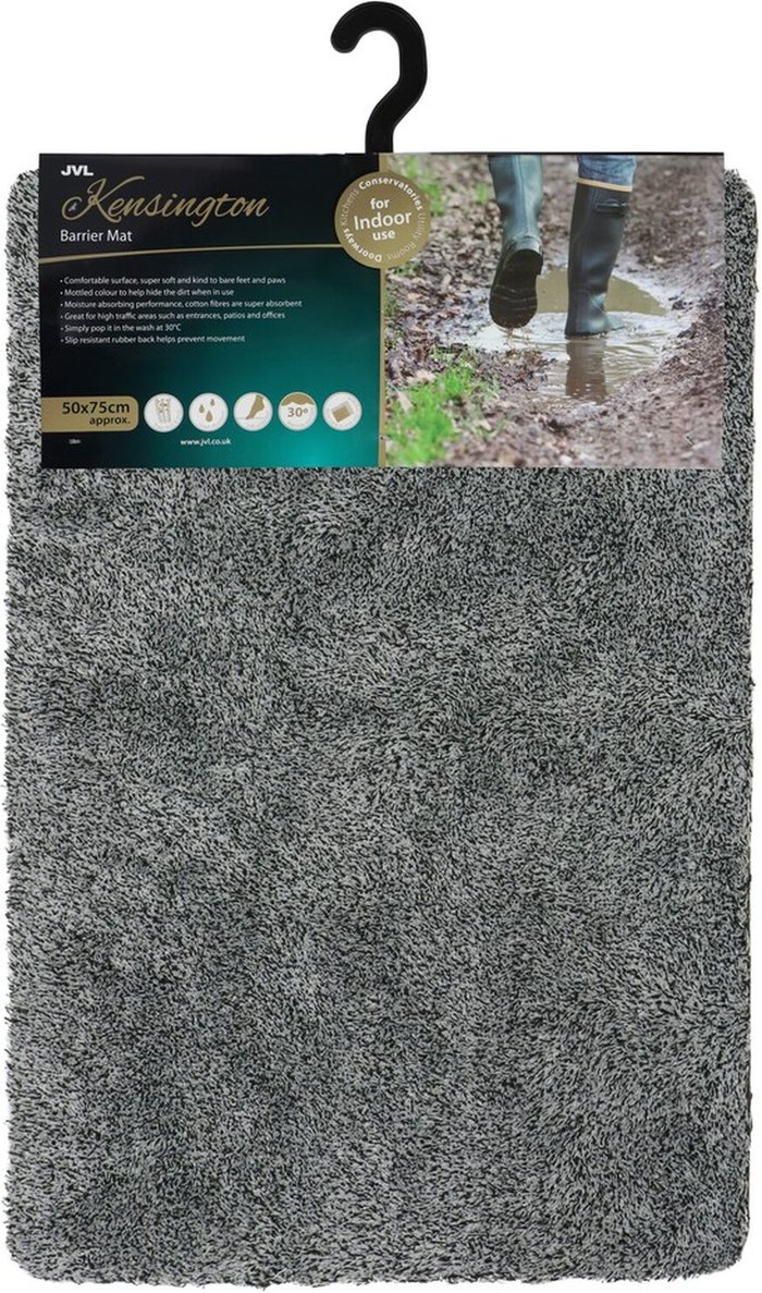 The Range | JVL JVL Kensington Cotton Mat 50X75Cm - Grey JVL JVL Kensington Cotton Mat 50X75Cm - Grey