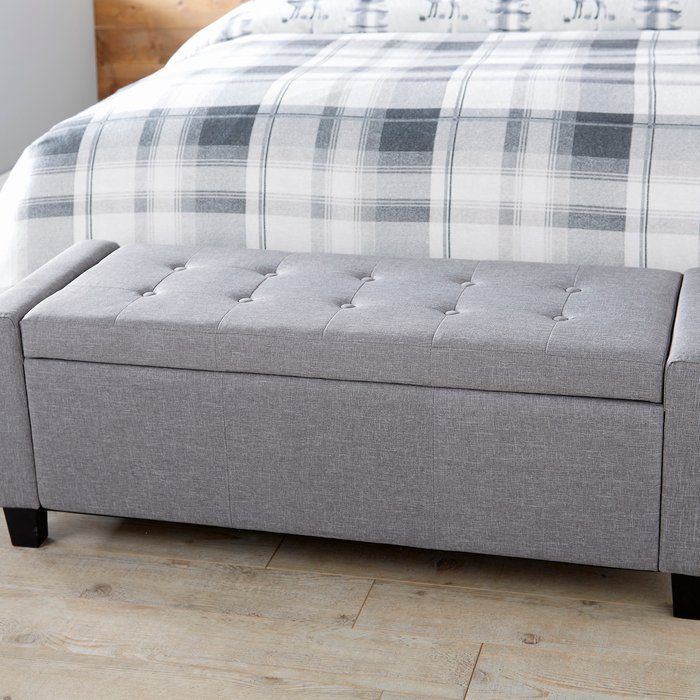 The Range | Worldstores Essentials Verona Upholstered Ottoman in Grey Grey Worldstores Essentials Verona Upholstered Ottoman in Grey Grey