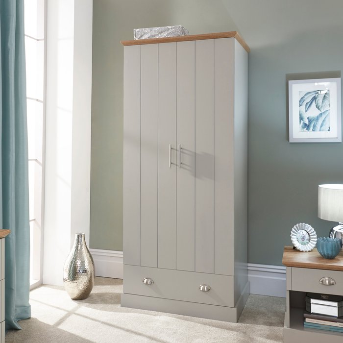 The Range | GFW Kendal Double, 1 Drawer Wardrobe Grey GFW Kendal Double, 1 Drawer Wardrobe Grey