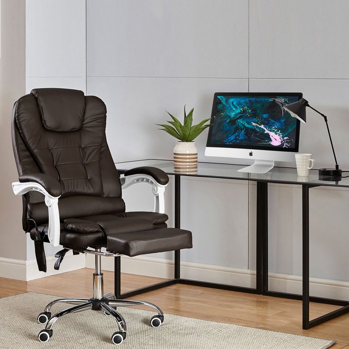 The Range | Neo Neo Gaming Computer Recliner Massage Chair With Footrest - Brown Neo Neo Gaming Computer Recliner Massage Chair With Footrest - Brown