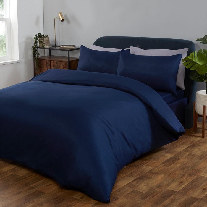 The Range | Brentfords Brentfords Plain Duvet Cover With Pillowcase Bedding Set - Navy / 1kg Brentfords Brentfords Plain Duvet Cover With Pillowcase Bedding Set - Navy / 1kg