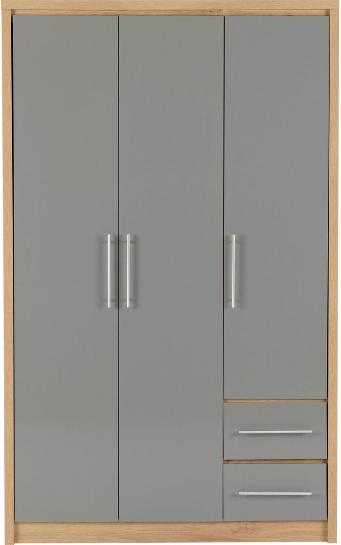 The Range | Seconique Seville 3 Door 2 Drawer Wardrobe - Grey Seconique Seville 3 Door 2 Drawer Wardrobe - Grey