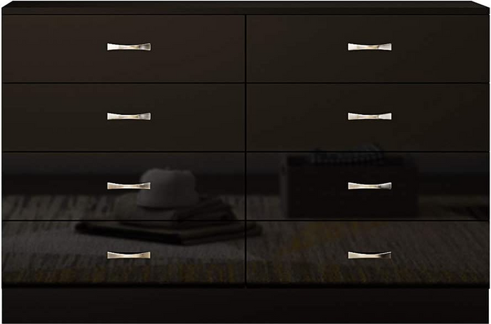 The Range | FWStyle Modern Black High Gloss 8 Drawer Chest, Modern Bedroom Furniture - Black Gloss FWStyle Modern Black High Gloss 8 Drawer Chest, Modern Bedroom Furniture - Black Gloss