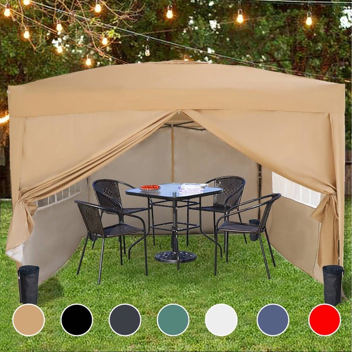 The Range | BIRCHTREE Waterproof 3x3m Pop Up Gazebo - Beige BIRCHTREE Waterproof 3x3m Pop Up Gazebo - Beige