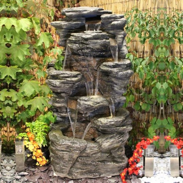 The Range | Tranquility Water Features 8 Fall Slate Stone Fall Mains Powered Water Feature - Grey Tranquility Water Features 8 Fall Slate Stone Fall Mains Powered Water Feature - Grey