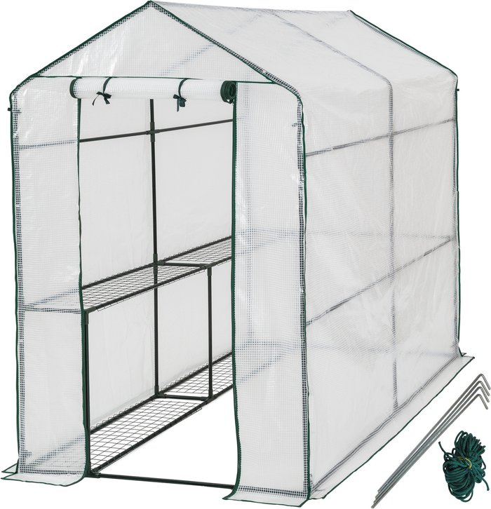The Range | TECTAKE Greenhouse with Tarpaulin - White TECTAKE Greenhouse with Tarpaulin - White