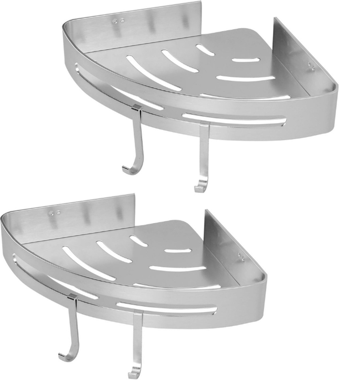 The Range | Maison & White 2 Tier Adhesive Corner Shower Caddy - Silver Maison & White 2 Tier Adhesive Corner Shower Caddy - Silver