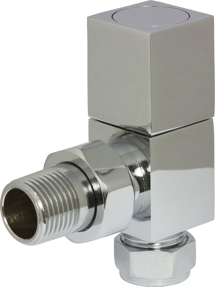 The Range | Towelrads Towelrads Modern Manual Square Angled Valve & Lockshield Set - Chrome Towelrads Towelrads Modern Manual Square Angled Valve & Lockshield Set - Chrome