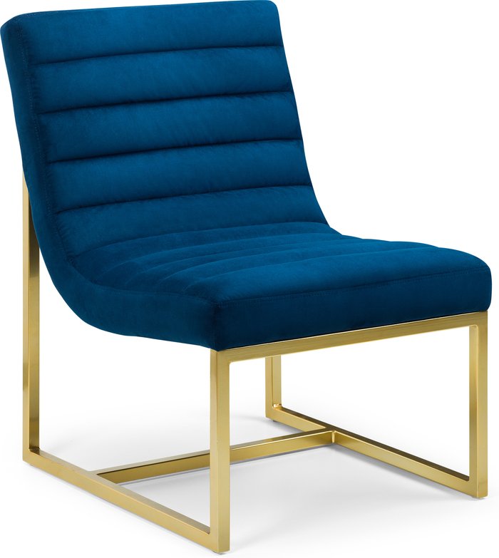 The Range | Julian Bowen Bellagio Velvet Chair - Blue/Gold Julian Bowen Bellagio Velvet Chair - Blue/Gold