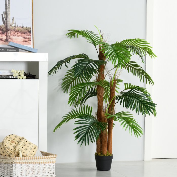 The Range | Outsunny Outsunny 120cm/4FT Artificial Palm Tree Decorative Plant w/19 Leaves Nursery Pot Outsunny Outsunny 120cm/4FT Artificial Palm Tree Decorative Plant w/19 Leaves Nursery Pot